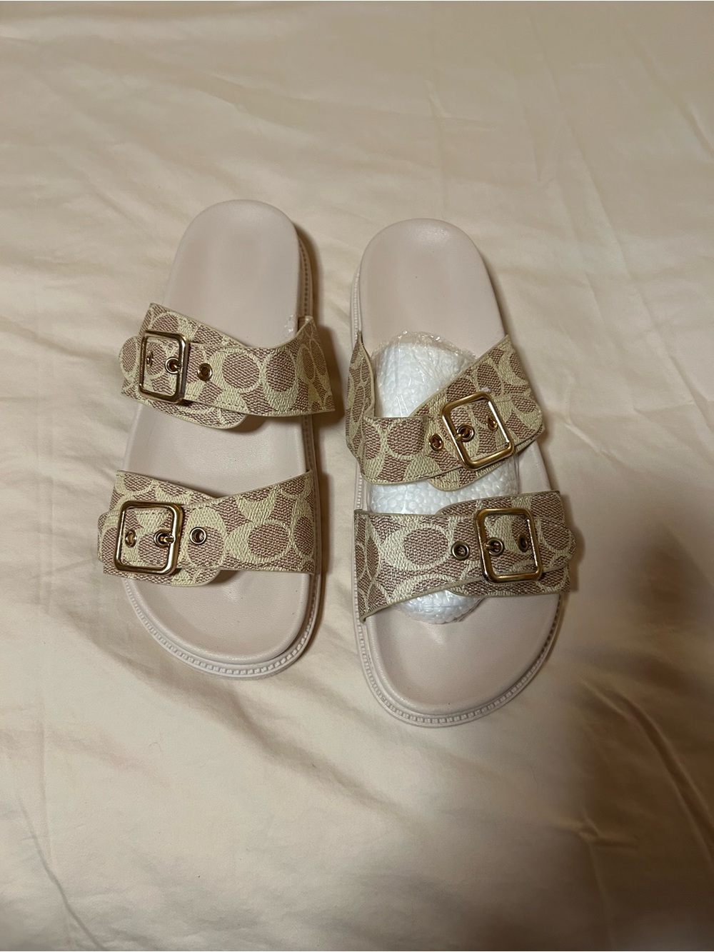 Fashion Double-Strap Buckle Slides